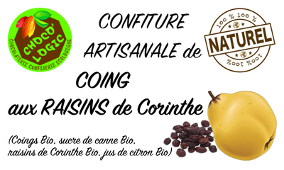 Confiture coings aux raisins de corinthe
