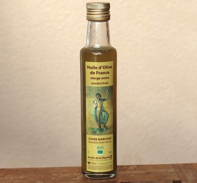 Huile d'olive vierge extra bio– narcisse variété bouteillan