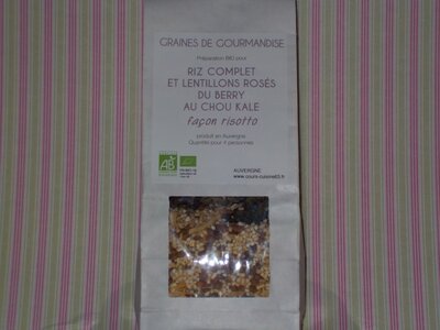 Prep risotto riz complet et lentillon du berry au chou kale
