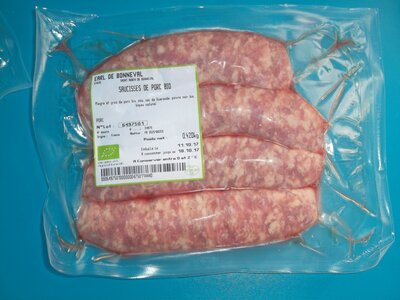 Saucisses de porc bio