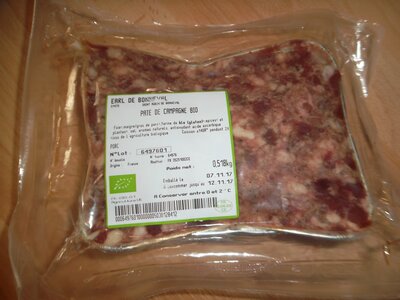 Pâté de campagne prêt à cuire issu de porc bio