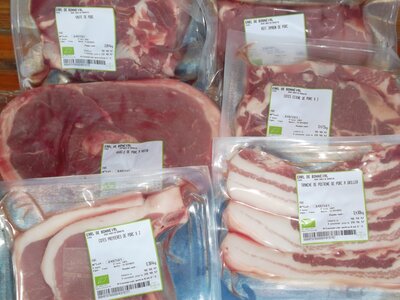 Colis de viande de porc bio