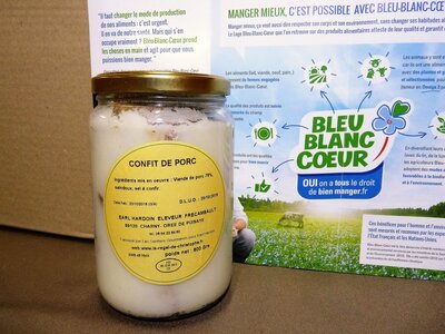 Confit de porc 650gr bleu-blanc-coeur