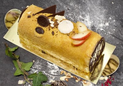 Bûche caramel / pomme - 8 personnes