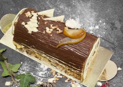 Bûche chocolat et poire -6 personnes