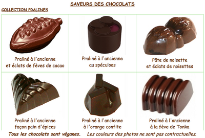 Bonbons de chocolats bio au praliné