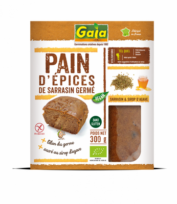 Pain d'épices de sarrasin germé au