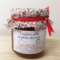 Confiture extra de pêche du verger