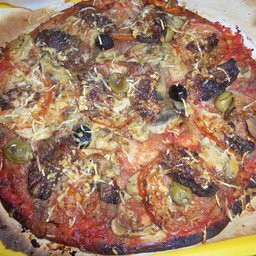 Pizza sous vide au magret de canard