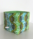 Panier de rangement ou cache-pot en coton wax africain vert jaune bleu (pm) - image 2