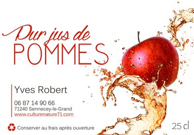 Lot de six - pur jus de pomme quart de litre