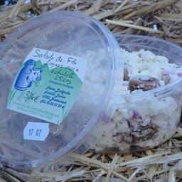 Salade fromage blanc figues-échalotes et tournesol