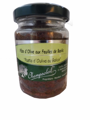 Pate d'olive aux feuilles de basilic bio