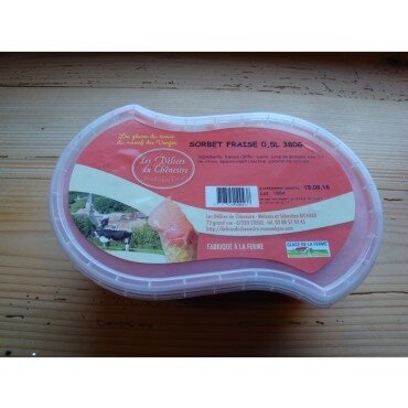 Sorbet fraise d'alsace 0,5l 380g