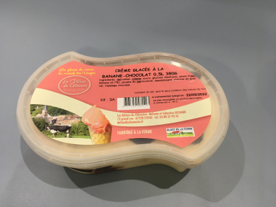 Glace banane-chocolat 0,5l 380g