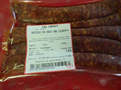 Saucisses nature 100% boeuf
