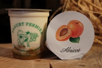 Yaourt fermier sur lit d'abricots