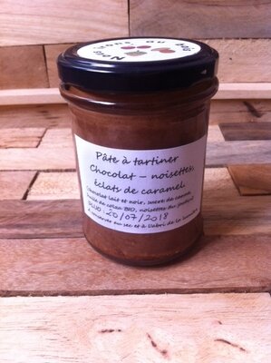 Pâte à tartiner choco-noisettes-éclats de caramel
