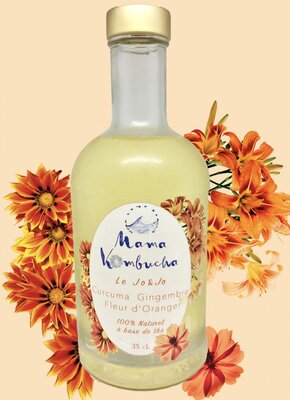 Kombucha curcuma - gingembre - fleur d'oranger