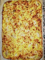 Pizza rectangulairepoulet/curry(pour 6 parts)