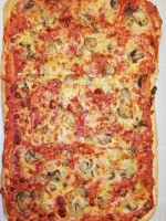 Pizza  jambon-champignons  (pour 6 parts)