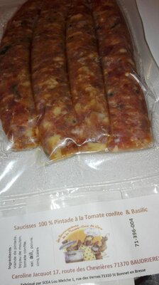 Saucisses 100% pintade tomate basilic