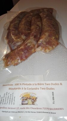 Saucisses 100% pintade bière moutarde