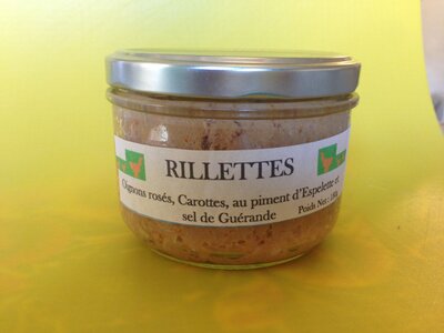 Rillettes de poulets oignons carottes 180g