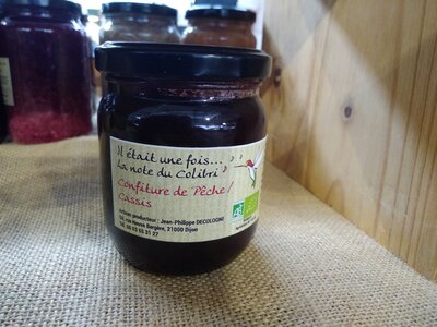Confiture pêche cassis