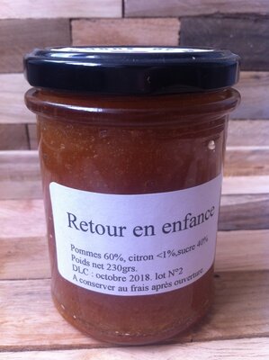 Confiture ' retour en enfance', pomme-citron'