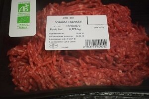 500 g viande hachée en barquette sous atmosphère