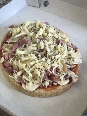 Bruschetta champignons lardons
