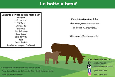 Caissette de veau sous la mère 6kg