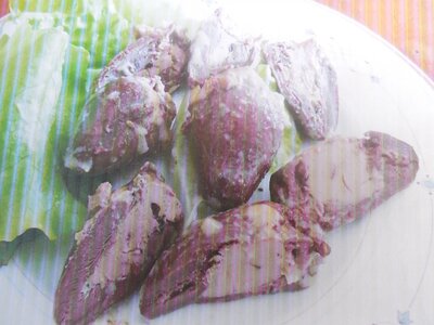 Cœurs de canard fourres (au foie gras)