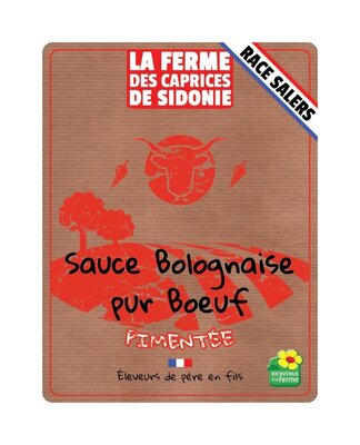 Sauce bolognaise pimentée pur boeuf  (salers)