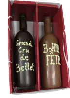 Bouteilles de bellet en chocolat