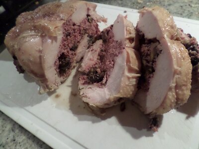 Poulet farci marron