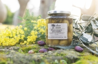 Olives vertes ail basilic en pot