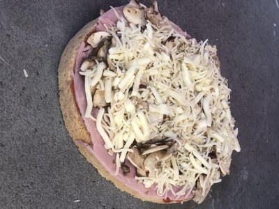 Bruschetta champignons jambon