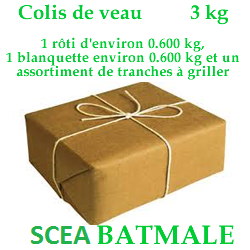 Colis de veau, 3 kg environ