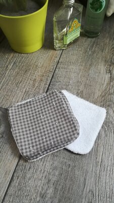 4 lingettes lavables 'mini carreaux'