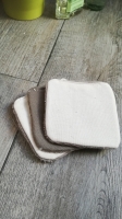 4 lingettes lavables duo beige et marron'
