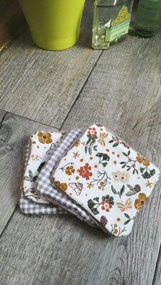 4 lingettes lavables 'campagne'
