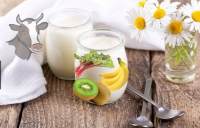 Vache-yaourt rhubarbe banane kiwi