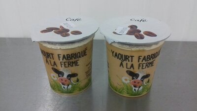 Yaourts café,lot de 2 yaourts de 125 g chacun