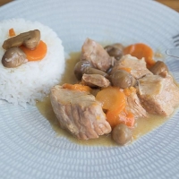 ❤ sauté de dinde au champagne et ses marrons❤