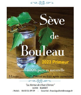 Sève de bouleau 'fraiche'- cure detox  3litre