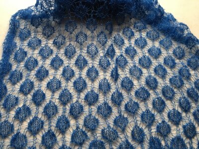 Foulard dentelle bleu
