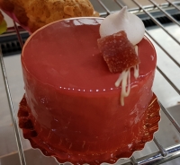 Entremet vanille framboise