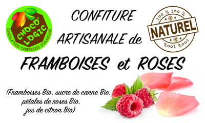 Confiture framboises et roses